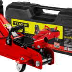 STAYER R-22 RED FORCE, в кейсе, 2 т, 125 - 320 мм, подкатной домкрат для легковых а/м, Professional (43152-2-K)