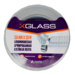 Лента алюминиевая клейкая Xglass армированная 50 мм 25 м — изображение 3