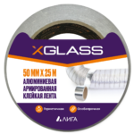 Лента алюминиевая клейкая Xglass армированная 50 мм 25 м
