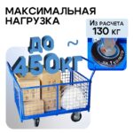 Платформенная тележка Промышленник 1200х700 сетчатая ПС-7.12 160 мм — изображение 4
