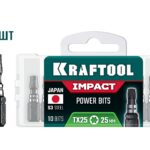 KRAFTOOL Impact TX 25, 25 мм, 10 шт, ударные биты (26195-25-25-S10)