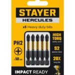 STAYER HERCULES PH 2, 50 мм, 5 шт, торсионные биты (26231-2-50-5)