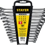 STAYER HERCULES, 12 шт, 8 - 24 мм, набор комбинированных гаечных ключей, Professional (27085-H12_z01)