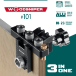 KRAFTOOL Woodsniper 101, "3-в-1" кондуктор для эксцентриковых стяжек и шкантов (30072)