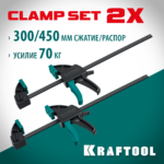KRAFTOOL 2Х 300/450 мм, 2 шт, Набор пистолетных струбцин (32225-H2)
