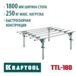KRAFTOOL TTL-180 180х140х70 см, макс 250 кг, Стол для раскроя и работы с крупноформатной плиткой (33253-180)