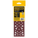 STEHER BPS-720-S 70х198 мм, Р180, шлифовальный лист на липучке, 56 отв., 5 шт. (35686-180)