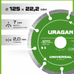 URAGAN UNIVERSAL 125 мм, диск алмазный отрезной сегментный (36705-125)