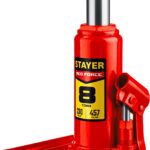 STAYER RED FORCE, 8 т, 230 - 457 мм, бутылочный гидравлический домкрат, Professional (43160-8_z01)