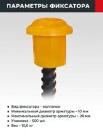 Фиксатор арматуры защитный колпачок Промышленник 10-28 мм 500 шт. — изображение 4