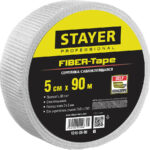 STAYER 5 см х 90 м, 3х3 мм, cетка стеклотканевая самоклеящаяся FIBER-Tape 1246-05-90_z01