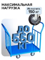 Платформенная тележка Промышленник 1800х800 ПД-8.18 200 мм с двумя ручками — изображение 3