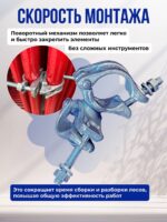 Хомут поворотный 60х60 мм, оцинкованный, кованный — изображение 5