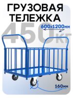 Платформенная тележка Промышленник 1200х600 ПБ-6.12 160 мм с трубчатыми бортами