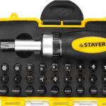 STAYER 38 шт., отвертка реверсивная с битами MAXFIX 2557-H38