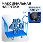 Платформенная тележка Промышленник 1200х600 ПД-6.12 160 мм с двумя ручками — изображение 3