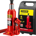 STAYER RED FORCE, в кейсе, 2 т, 181 - 345 мм, бутылочный гидравлический домкрат, Professional (43160-2-K_z01)