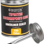 Герметик бескамерного слоя Innerliner Cement, банка с кистью, 250 гр. Rossvik