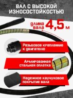 Глубинный вибратор для бетона TeaM ЭП-1400, вал 4,5 м., наконечник 38 мм (комплект) — изображение 3