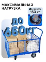 Платформенная тележка Промышленник 1200х800 сетчатая ПС-8.12 250 мм — изображение 3