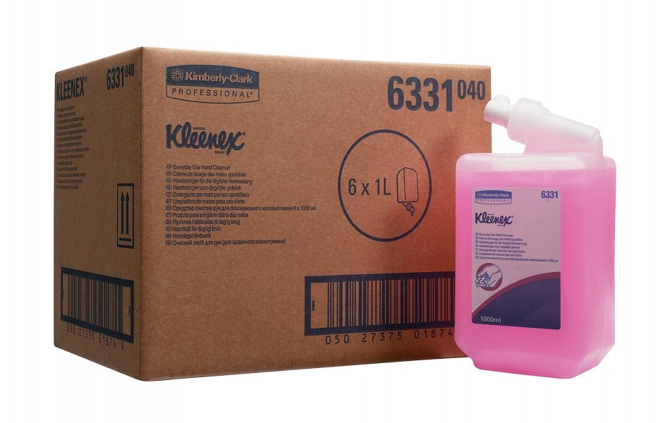 Мыло жидкое Kleenex Everyday Use лосьон для рук, розовый, 1 л, 6 касет, Kimberly-Clark — изображение 1