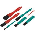 Набор кисточек для чистки пластика, 14x7x1,5 см, мягкие, (7 шт.) Vikan.