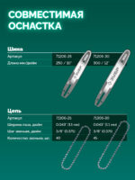 ЗУБР 40 В, (2x20В), 300 мм шина, 2 АКБ LMS (2 Ач), пила цепная аккумуляторная (ПЦБ-4030-22) — изображение 4