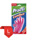Перчатки хозяйственные резиновые L Paclan Comfort, розовые