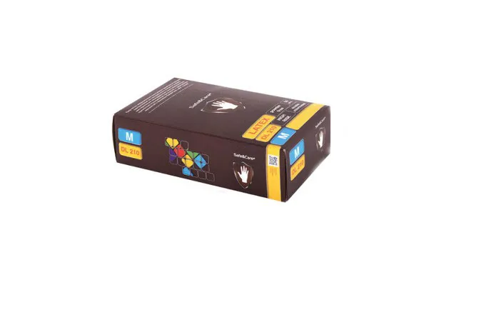 Перчатки латексные SAFE&CARE High Risk DL210,повыш.прочн.,синие, 25 пар/50 штук, р-р 7-8 (M) — изображение 1