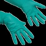 Перчатки нитриловые Универсальные, р-р 8,5-9 см(L), цвет зеленый,Vileda Professional