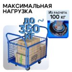 Платформенная тележка Промышленник 800х500 сетчатая ПС-5.8 125 мм — изображение 3