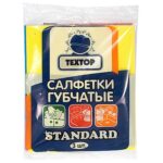Салфетка вискоза ТЕХТОР STANDART 30 х35 см желтая (уп. 6 шт) плотность 90 гр