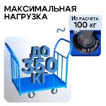 Платформенная тележка Промышленник 900х600 ПД-6.9 125 мм с двумя ручками — изображение 3