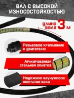 Глубинный вибратор для бетона TeaM ЭП-1400, вал 3 м., наконечник 28 мм (комплект) — изображение 3