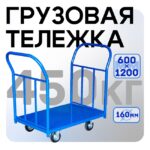 Платформенная тележка Промышленник 1200х600 ПД-6.12 160 мм с двумя ручками