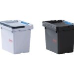 Ведро 4,5 л  24x18x21 см для Ориго 2, с 1 синей клипсой цветового кодирования, серое Vileda