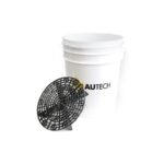 Ведро для мойки автомобиля с пескоотделителем белое (3-и паза), AuTech
