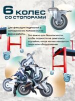 Подмости двухсекционные складные малярные многоярусные на колесах Промышленник H120 — изображение 8