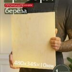 Фанера Промышленник 485х345х10мм, береза, упаковка 1 шт